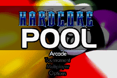 Hardcore Pool title screen for GameBoy Advance